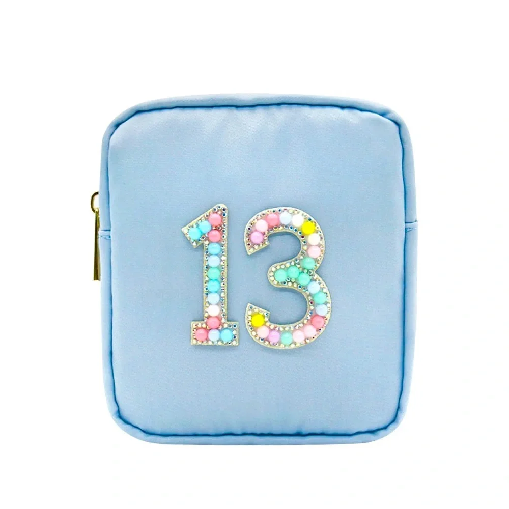 Blue Kids Accessory Bag with Colorful Number 13 Design Taylor Swift Lucky 13